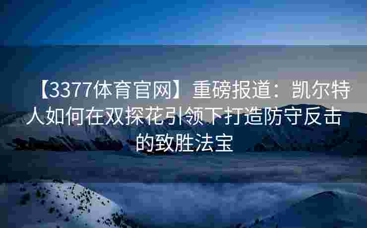 【3377体育官网】重磅报道：凯尔特人如何在双探花引领下打造防守反击的致胜法宝