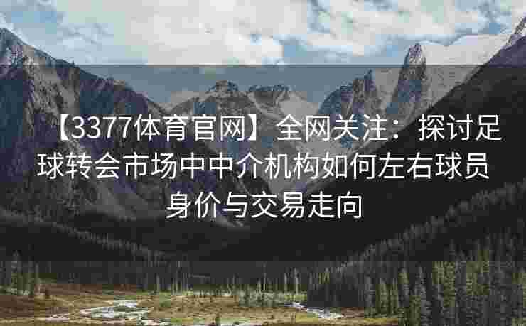 【3377体育官网】全网关注：探讨足球转会市场中中介机构如何左右球员身价与交易走向